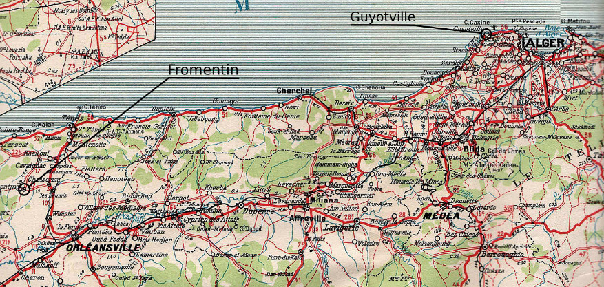 Carte montrant Fromentin et
Guyotville